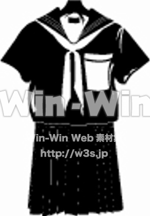 セーラー服のシルエット素材 W-014895