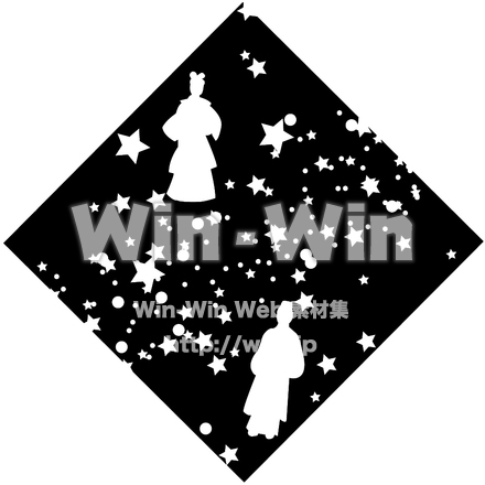 七夕シルエットのシルエット素材 W-014268