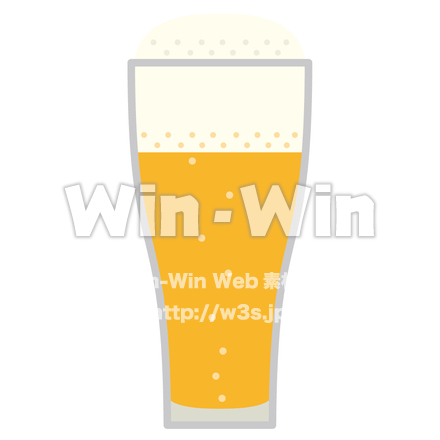 グラスビールのCG・イラスト素材 W-014189