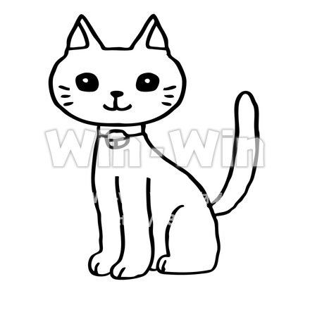 猫のシルエット素材 W-015033