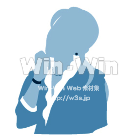 考えるビジネスウーマンのシルエット素材 W-014301