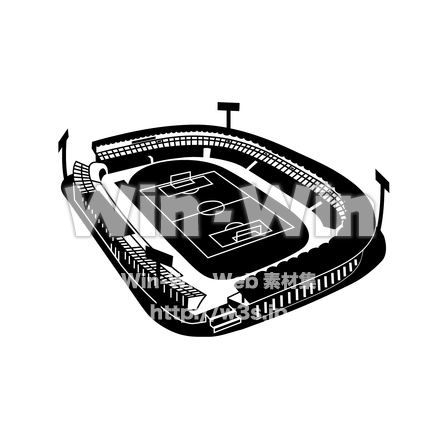 川崎フロンターレスタジアム外観のシルエット素材 W-014789
