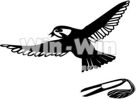 舌切り雀のシルエット素材 W-014266