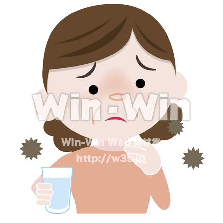 風邪をひく人のCG・イラスト素材 W-015837