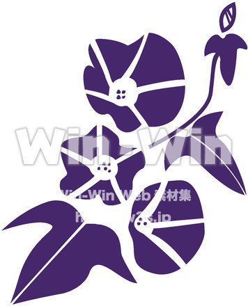 朝顔のシルエット素材 W-014518