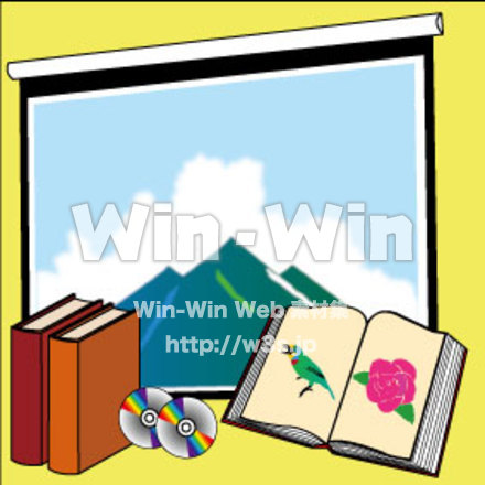 スクリーンとDVDと本のCG・イラスト素材 W-014222