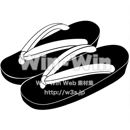 草履のシルエット素材 W-015829