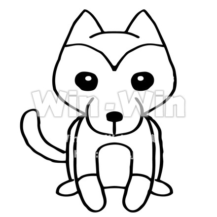 柴犬のシルエット素材 W-015032