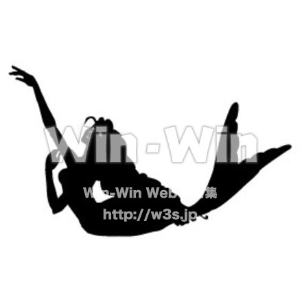 人魚姫のシルエット素材 W-014102