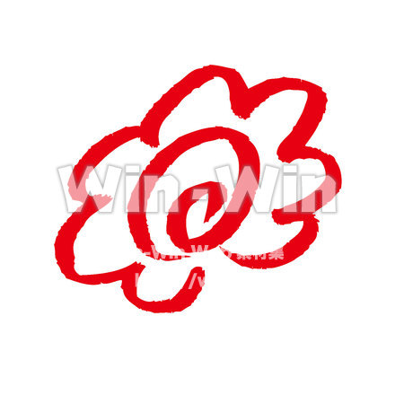 はなまるマーク　手描きのシルエット素材 W-015230