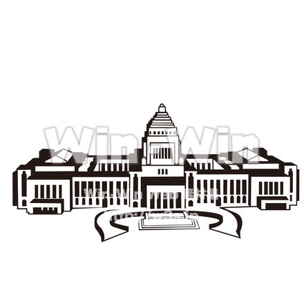 国会議事堂のシルエット素材 W-015187