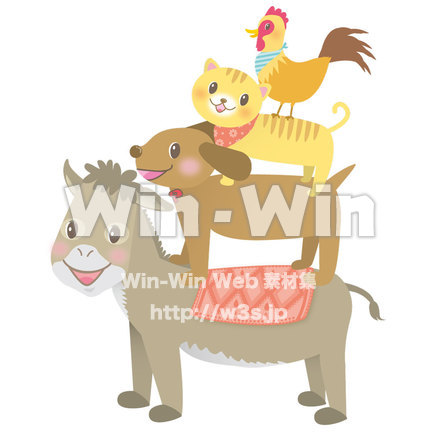 ブレーメンの音楽隊のCG・イラスト素材 W-014003