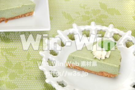 青汁レアチーズケーキの写真素材 W-015134