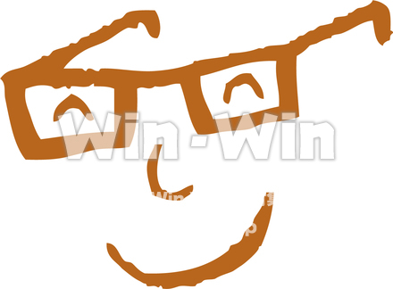 メガネ小僧のシルエット素材 W-015243