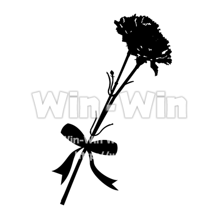 カーネーションのシルエット素材 W-016702