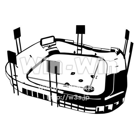 川崎球場のシルエット素材 W-017420
