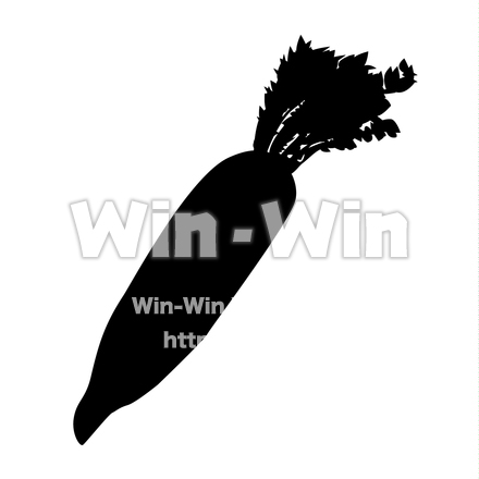 大根のシルエット素材 W-017715