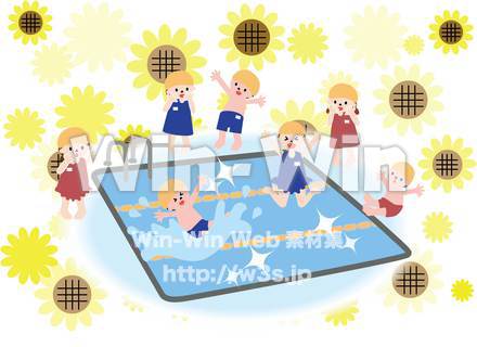 プール開きのCG・イラスト素材 W-017257