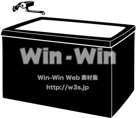 浴槽と水道のシルエット素材 W-016170
