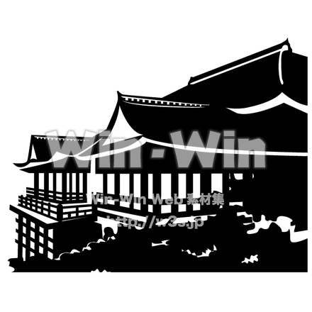 清水寺のシルエット素材 W-016712