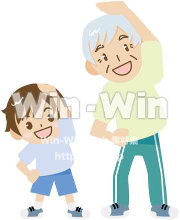 ラジオ体操のCG・イラスト素材 W-016617