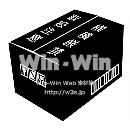 ダンボール箱のシルエット素材 W-016448