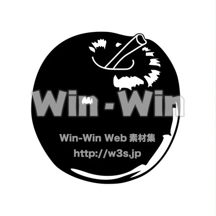 りんごのシルエット素材 W-017718