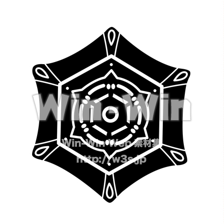 雪の結晶のシルエット素材 W-017678