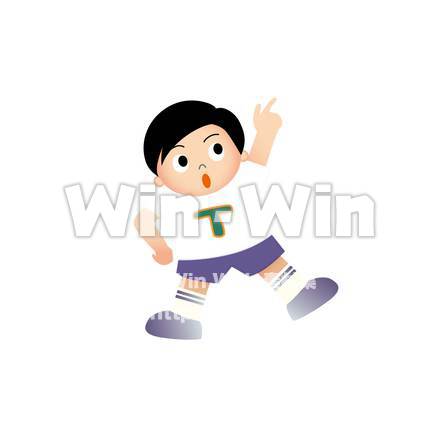 数えている少年のCG・イラスト素材 W-017708