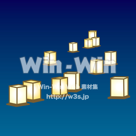 灯篭流しのCG・イラスト素材 W-017037