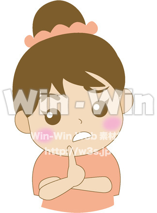 困った顔の女の子のCG・イラスト素材 W-017518