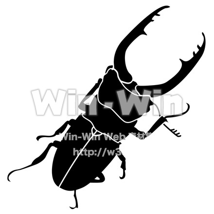 ノコギリクワガタのシルエット素材 W-016447