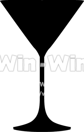 カクテルグラスのシルエット素材 W-016256