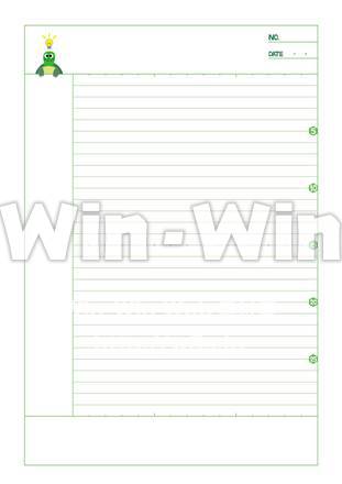 レポート用紙（イラスト付き）のCG・イラスト素材 W-017893