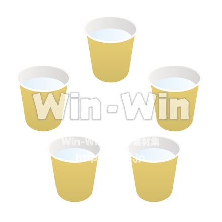 90CC紙おしゃれ紙コップのCG・イラスト素材 W-016518