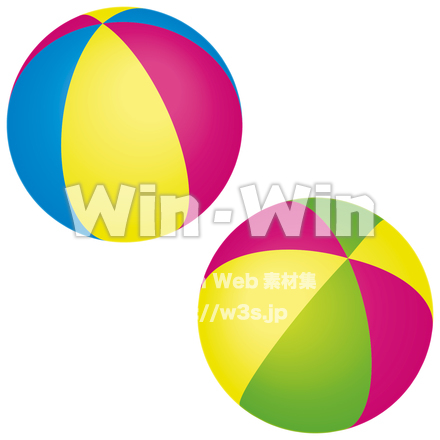 ビーチボールのCG・イラスト素材 W-016211