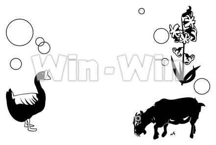 エイプリルフールのシルエット素材 W-017846