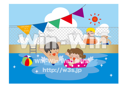 プール開きのCG・イラスト素材 W-016947