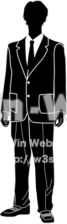 高校生（男子）のシルエット素材 W-016175