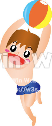 ビーチボールボーイのCG・イラスト素材 W-016925