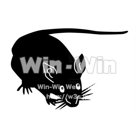 ねずみのシルエット素材 W-016112