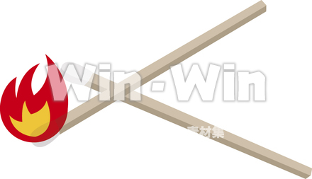 マッチに火のCG・イラスト素材 W-016208