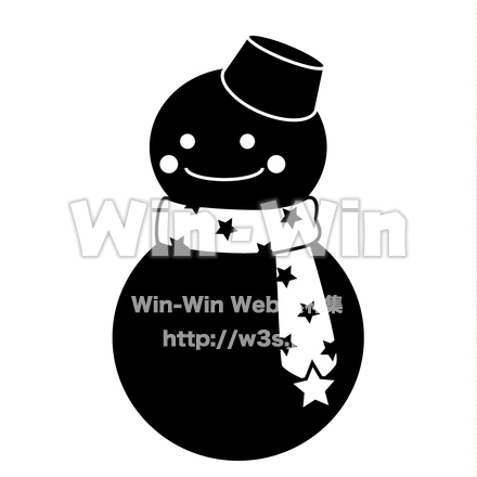 雪だるまのシルエット素材 W-017723