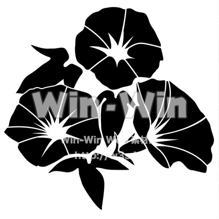 あさがおのシルエット素材 W-016445