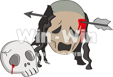 落ち武者の首のCG・イラスト素材 W-017290