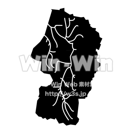 山形県のシルエット素材 W-016116