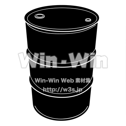 ドラム缶のシルエット素材 W-017525