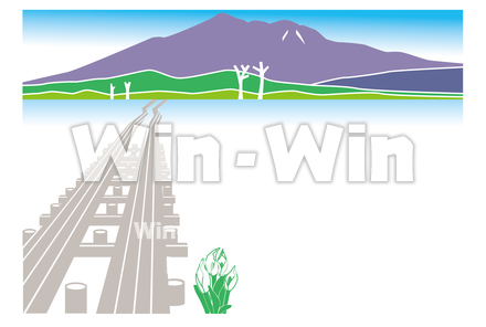 尾瀬と水芭蕉のCG・イラスト素材 W-017709