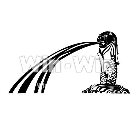 マーライオンのシルエットのシルエット素材 W-016092