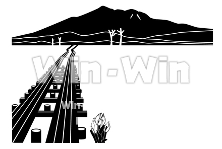 湿原のシルエット素材 W-017856